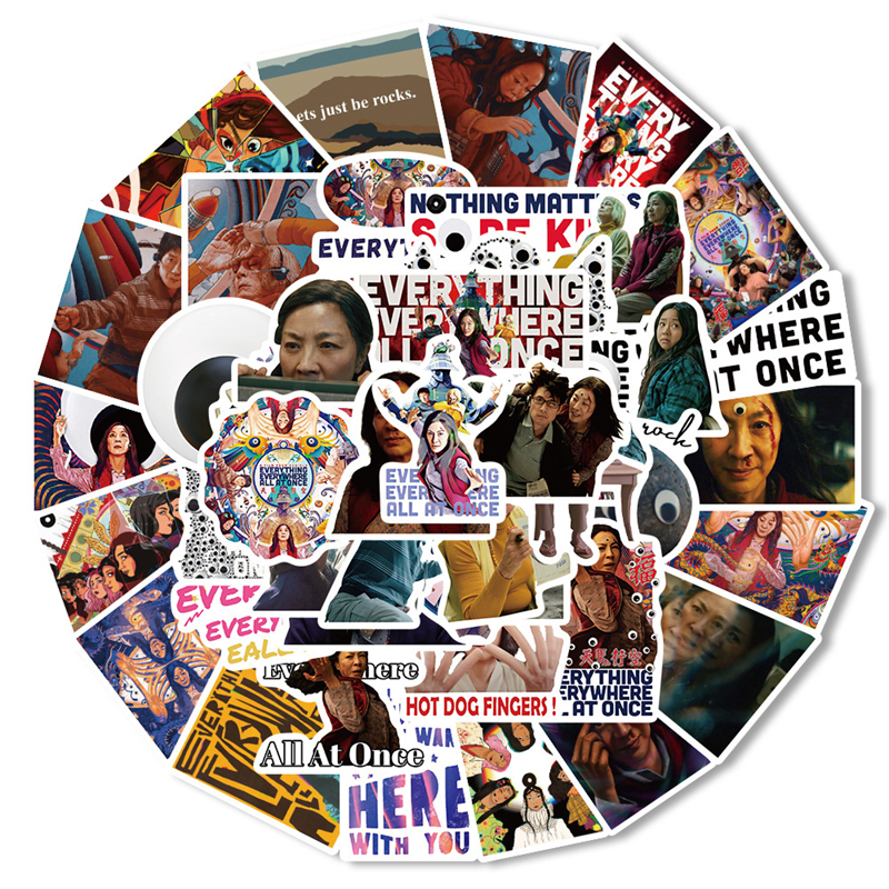 50Pcs Everything Everywhere All at Once sticker Comic fantasy film Graffiti Stickers for DIY Luggage Laptop Skateboard Motorcycle Bicycle Stickers
