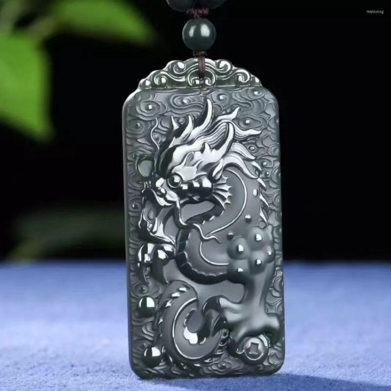 Pendant Necklaces Hetian Jade Sapphire Carved Landscape Dragon Natural Emerald Necklace Men And Women Exquisite Jewelry With Chain
Pendant Necklaces Hetian Jade Sapphire Carved Landscape Dragon Natural Emerald Necklace Men And Women Exquisite Jewelry With Chain