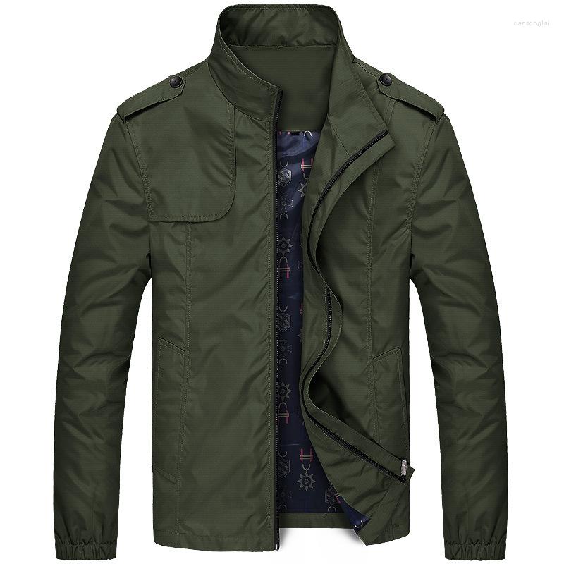 Men's Jackets Solid Color 2022 Casual Jacket -4XL Men Spring Autumn Outerwear Mandarin Collar Clothing, Black