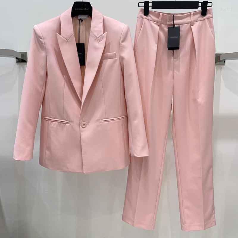 Women' Two Piece Pants Women' Women Cherry Pink Blazer 2Pieces Fashion Elegant Lapel Slimming Singel Button Jacket Causal Straight
Women' Two Piece Pants Women' Women Cherry Pink Blazer 2Pieces Fashion Elegant Lapel Slimming Singel Button Jacket Causal Straight
