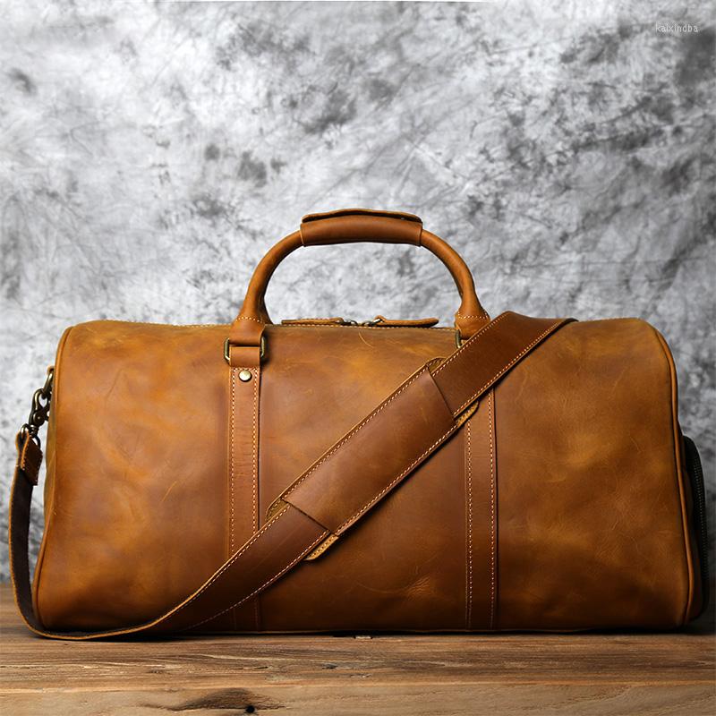Duffel Bags Men's Retro Genuine Leather Travel Hand Luggage First Layer Cowhide 20-35L Weekend Business Trip Handbag Shoulder Messenger, Black
Duffel Bags Men's Retro Genuine Leather Travel Hand Luggage First Layer Cowhide 20-35L Weekend Business Trip Handbag Shoulder Messenger, Black