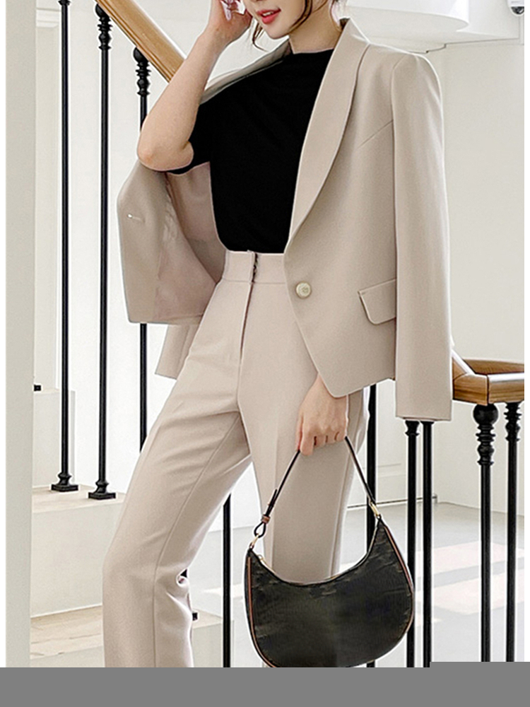 Women's Suits Blazers Women Business Trousers Suit Office Slim Elegant Casual Blazer 2 Pieces Set Femme Fashion Korean Workwear Pantsuits Clothes