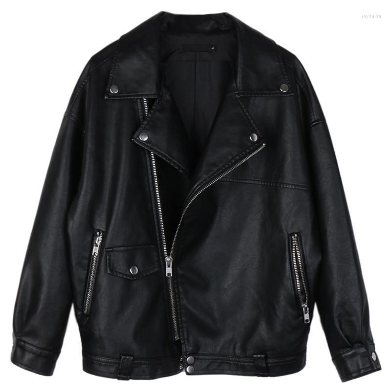 Women' Leather Loose PU Faux Jacket Women Classic Moto Biker Autumn Winter Lady Basic Coat Outerwear, Black
Women' Leather Loose PU Faux Jacket Women Classic Moto Biker Autumn Winter Lady Basic Coat Outerwear, Black