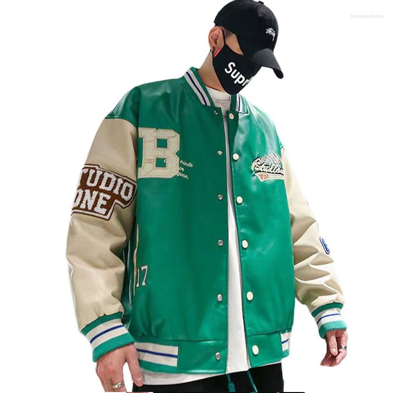 Men's Jackets Men Baseball Faux Pu Leather Jacket Vintage Letterman Embroid Oversize Bomber Unisex Varsity Women Outfit Hip Hop, Black
Men's Jackets Men Baseball Faux Pu Leather Jacket Vintage Letterman Embroid Oversize Bomber Unisex Varsity Women Outfit Hip Hop, Black