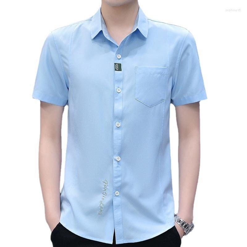 Men's Casual Shirts Men's Summer Shirt Slim Fit All-match Short Sleeve Small Fresh Single-Breasted Simplicity Solid Color Trend Clothing, J963 blue
Men's Casual Shirts Men's Summer Shirt Slim Fit All-match Short Sleeve Small Fresh Single-Breasted Simplicity Solid Color Trend Clothing, J963 blue