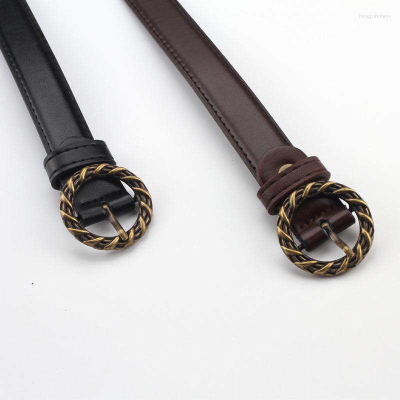 Belts Women Men Imitation Leather Retro Alloy Round Buckle Thin Belt Black Casual Jeans Accessories
Belts Women Men Imitation Leather Retro Alloy Round Buckle Thin Belt Black Casual Jeans Accessories
