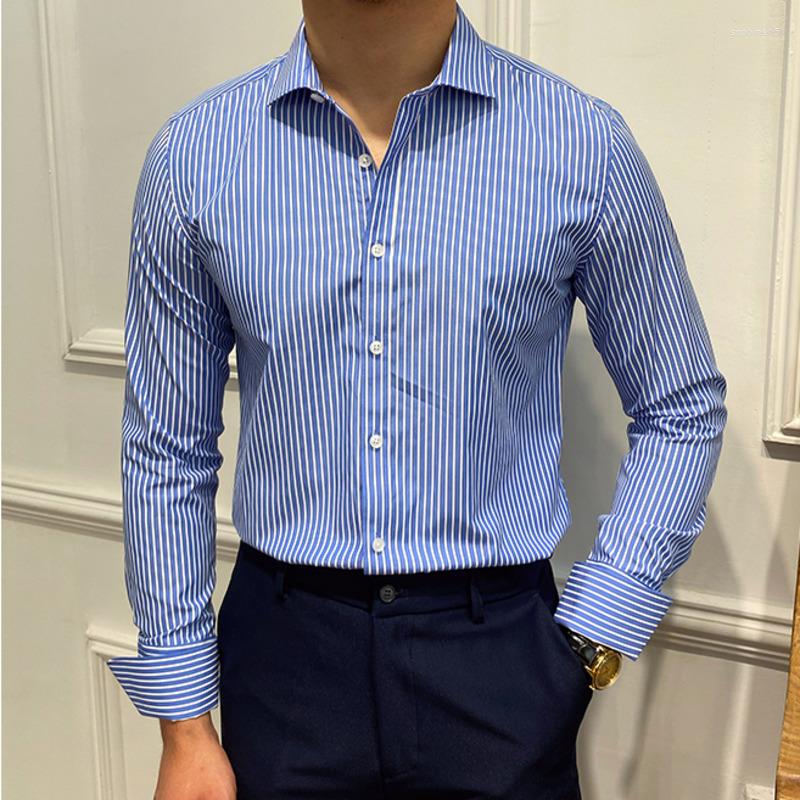 Men's Casual Shirts 2022 Summer Men Business Striped Shirt Long Sleeve Slim Fit Hairstylist Office Tuxedo Stripe Social Herren Hemd, Dark blue
Men's Casual Shirts 2022 Summer Men Business Striped Shirt Long Sleeve Slim Fit Hairstylist Office Tuxedo Stripe Social Herren Hemd, Dark blue