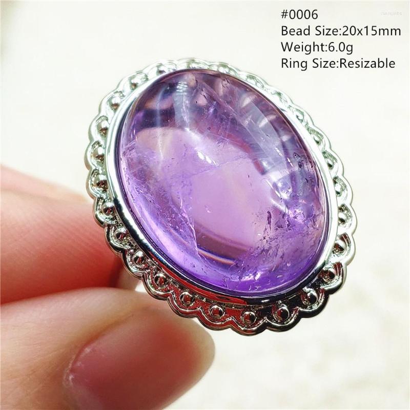 Cluster Rings Natural Purple Amethyst Quartz Adjustable Ring Woman Men 20x15mm Jewelry Clear Oval Bead 925 Silver Fashion 
Cluster Rings Natural Purple Amethyst Quartz Adjustable Ring Woman Men 20x15mm Jewelry Clear Oval Bead 925 Silver Fashion