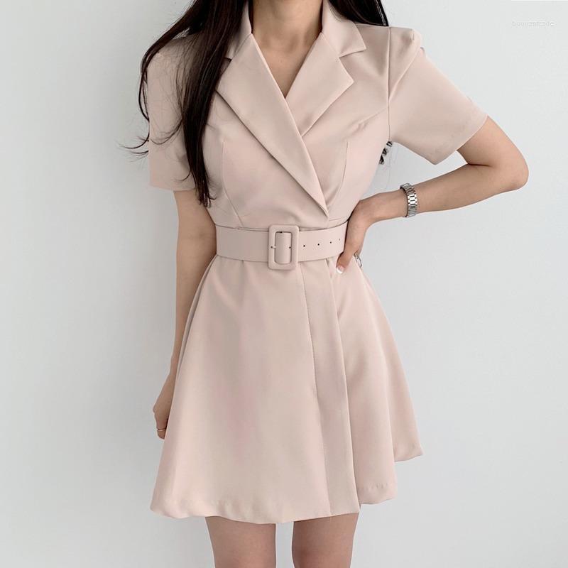 Party Dresses Korean Office Lady Summer Chic Notched Collar Slim Waist Mini Elegant Solid Short Sleeve Robe Vestidos BeltParty, Black
Party Dresses Korean Office Lady Summer Chic Notched Collar Slim Waist Mini Elegant Solid Short Sleeve Robe Vestidos BeltParty, Black