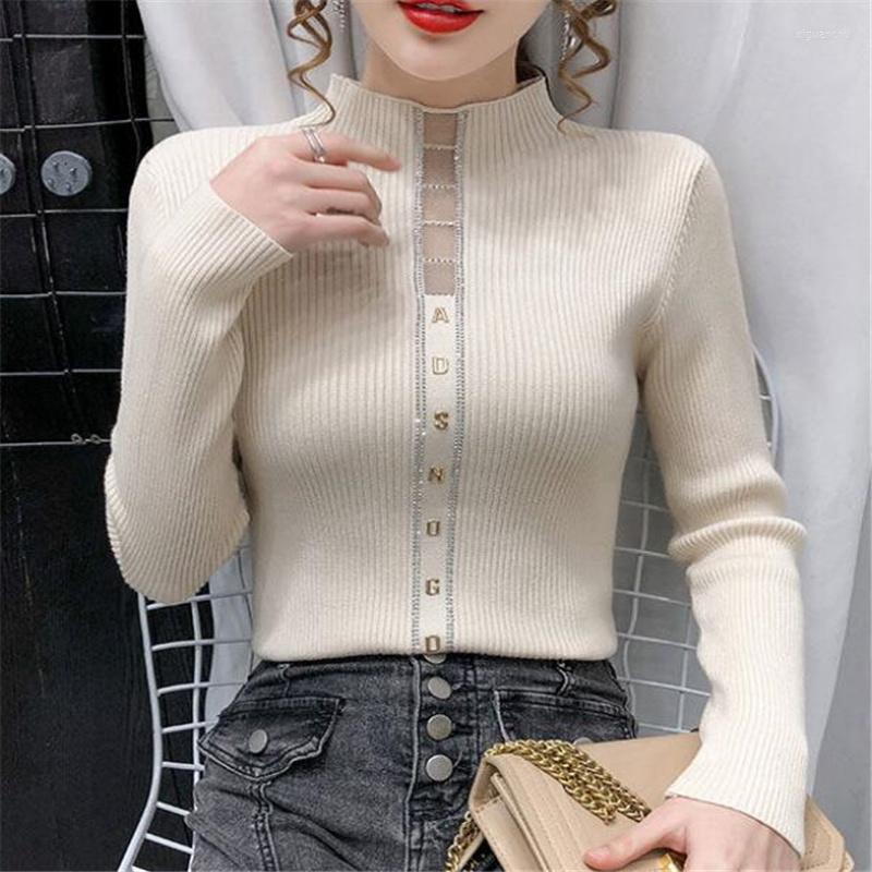 Women' Sweaters Threaded Diamond Knit Sweater Women Bottoming Tops Half-high Letter Hollow Pullover Winter Long-sleeve Casual Female, Black
Women' Sweaters Threaded Diamond Knit Sweater Women Bottoming Tops Half-high Letter Hollow Pullover Winter Long-sleeve Casual Female, Black