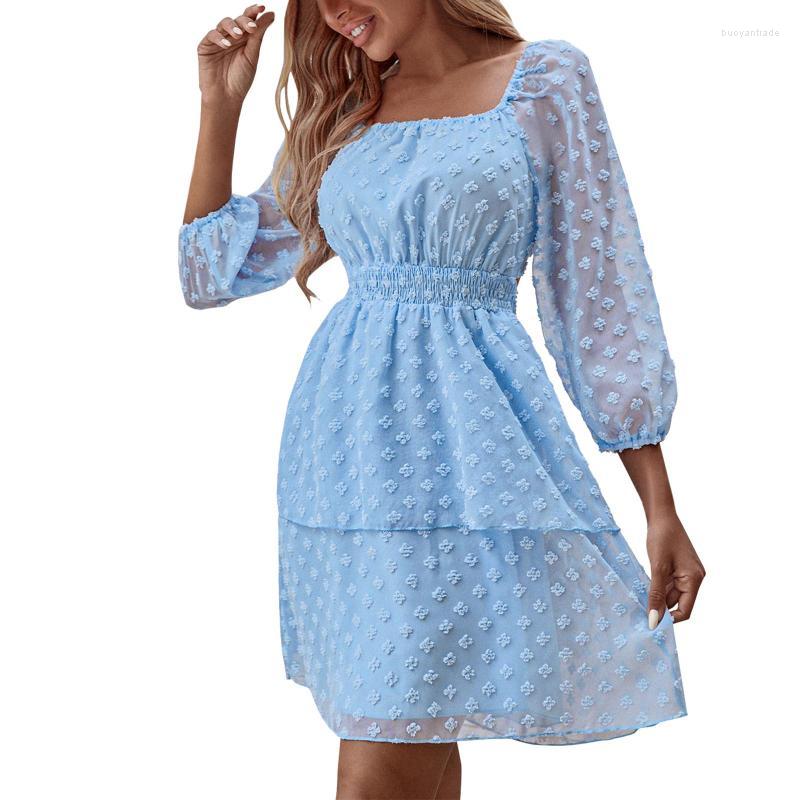 Casual Dresses Elegant Women Square Collar Puff Three Quarter Sleeve Party Dress Loose Female Jacquard Dot Flowy SundressCasual, Black
Casual Dresses Elegant Women Square Collar Puff Three Quarter Sleeve Party Dress Loose Female Jacquard Dot Flowy SundressCasual, Black
