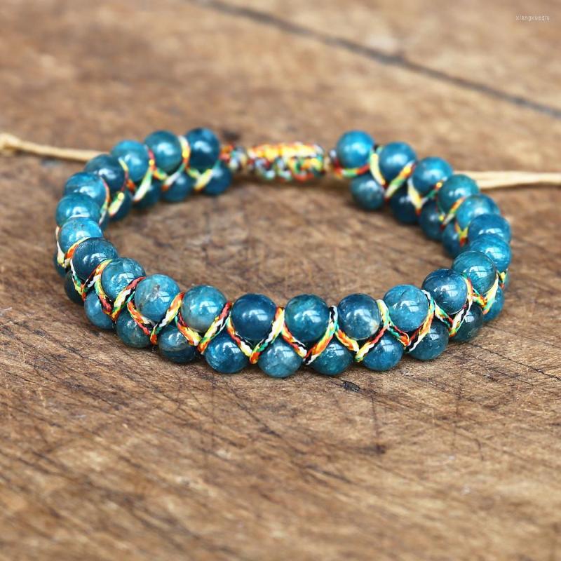 Charm Bracelets 6mm Apatite Stone Beads Double Layer Braided Bracelet & Bangle Women Men Handmade Jewelry Friendship Strand
Charm Bracelets 6mm Apatite Stone Beads Double Layer Braided Bracelet & Bangle Women Men Handmade Jewelry Friendship Strand