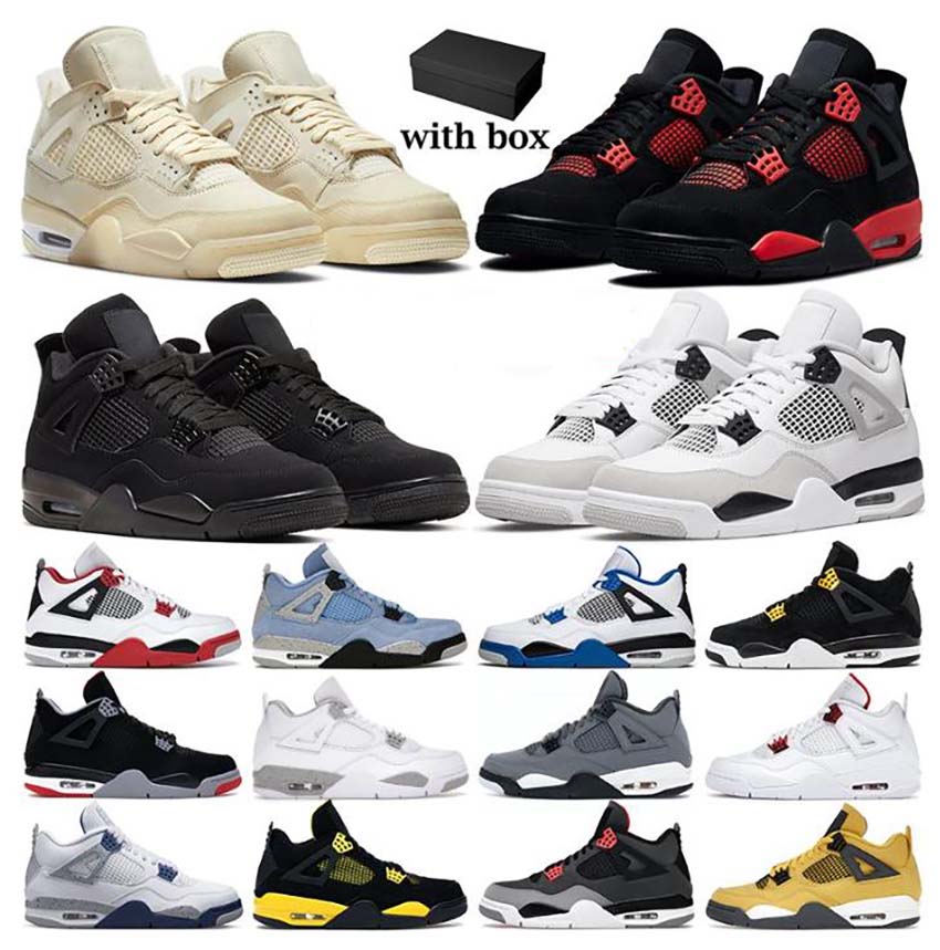 2022 men women basketball shoes 4 4s Military Black Cat Red Thunder Sail University Blue White Oreo Fire Pure Money Midnight Navy mens sneakers
2022 men women basketball shoes 4 4s Military Black Cat Red Thunder Sail University Blue White Oreo Fire Pure Money Midnight Navy mens sneakers