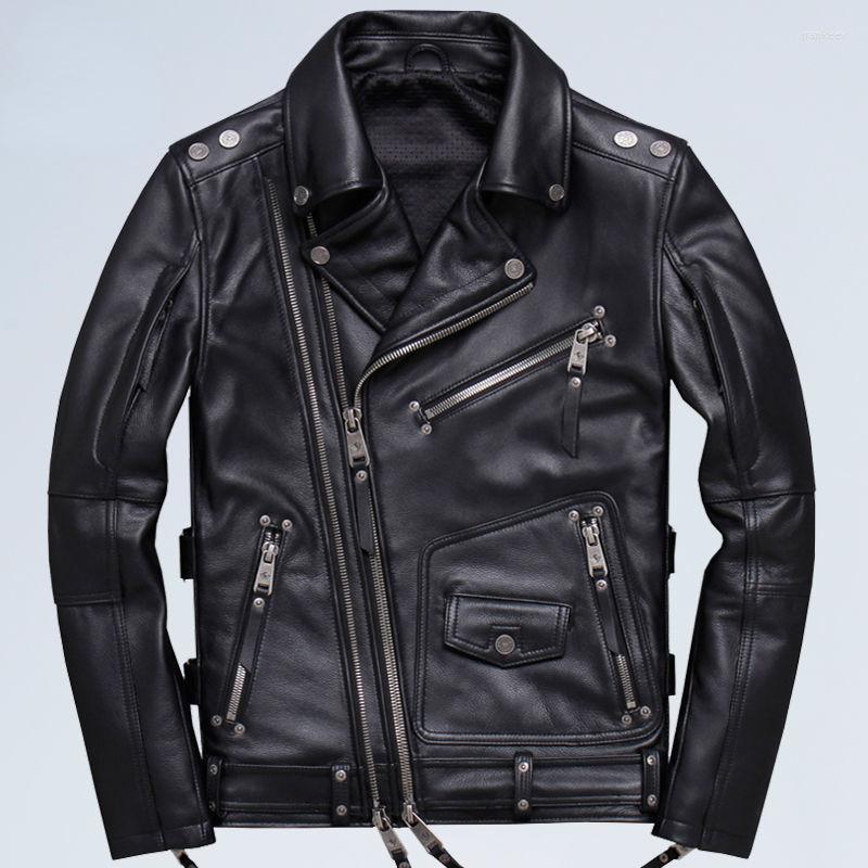 Men's Leather Spring Winter Jackets Men Coats Real Cow Oblique Zipper Motorcycle Biker Jacket, Black
Men's Leather Spring Winter Jackets Men Coats Real Cow Oblique Zipper Motorcycle Biker Jacket, Black