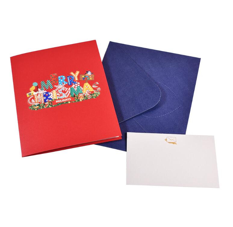 Greeting Cards Event Party Supplies Festive Home Garden 3D Anniversary Pop Up Card Red Maple Handmade Gifts Merry Christmas Cards