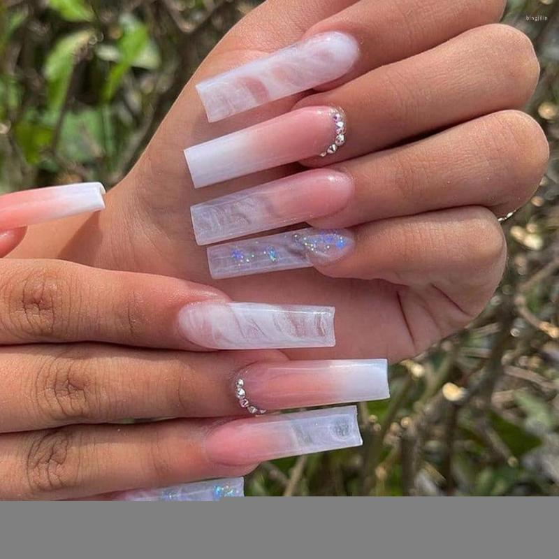 False Nails 24Pcs/Set White Blooming Gradient Press On Tips Coffin Fake Nail Art Acrylic Decal Decoration With Glue, 07 no glue
False Nails 24Pcs/Set White Blooming Gradient Press On Tips Coffin Fake Nail Art Acrylic Decal Decoration With Glue, 07 no glue