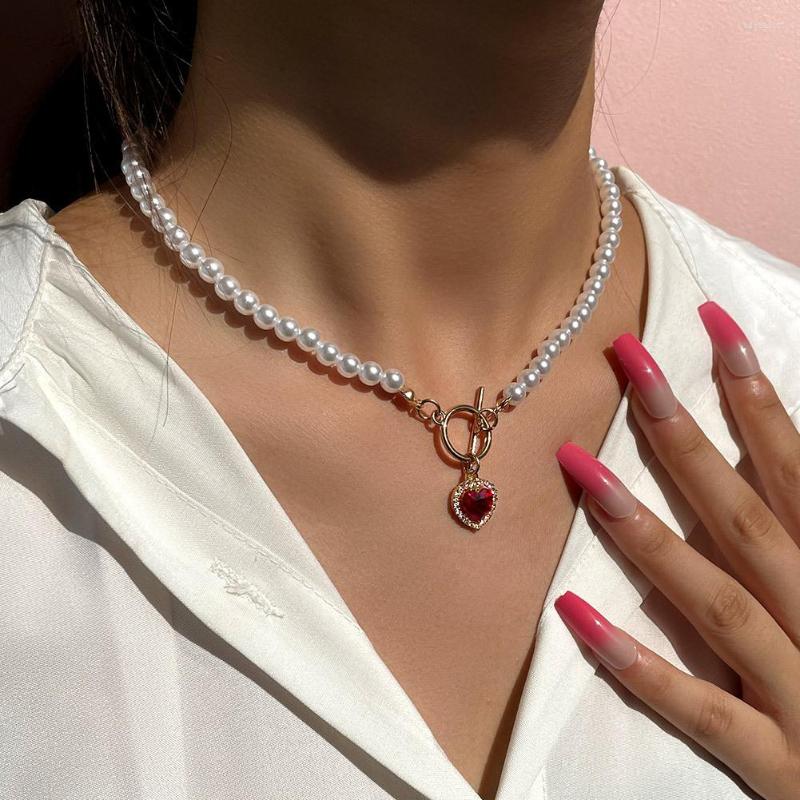 Choker TREAZY 2022 Exquisite Red Love Crystal Pendant Clavicle Chain Temperament Handmade Imitation Pearl Necklace Female
Choker TREAZY 2022 Exquisite Red Love Crystal Pendant Clavicle Chain Temperament Handmade Imitation Pearl Necklace Female