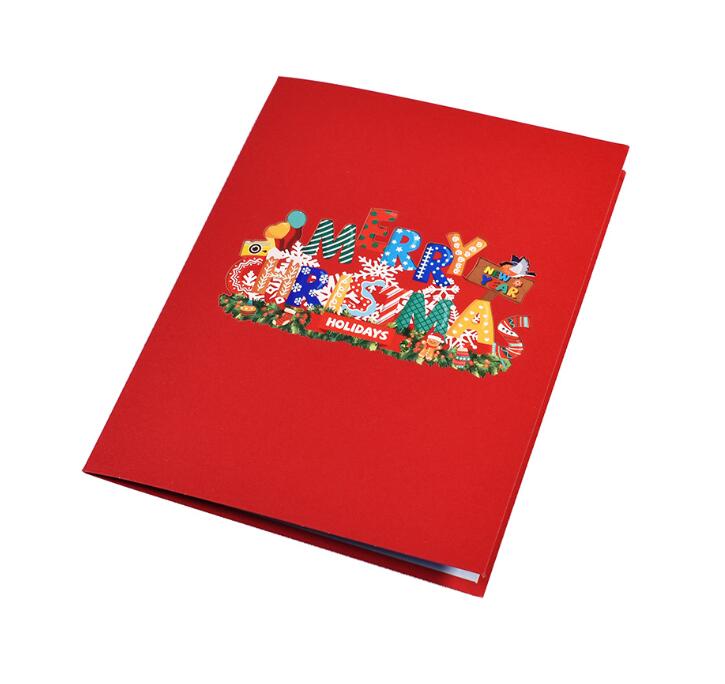 Greeting Cards Event Party Supplies Festive Home Garden 3D Anniversary Pop Up Card Red Maple Handmade Gifts Merry Christmas Cards