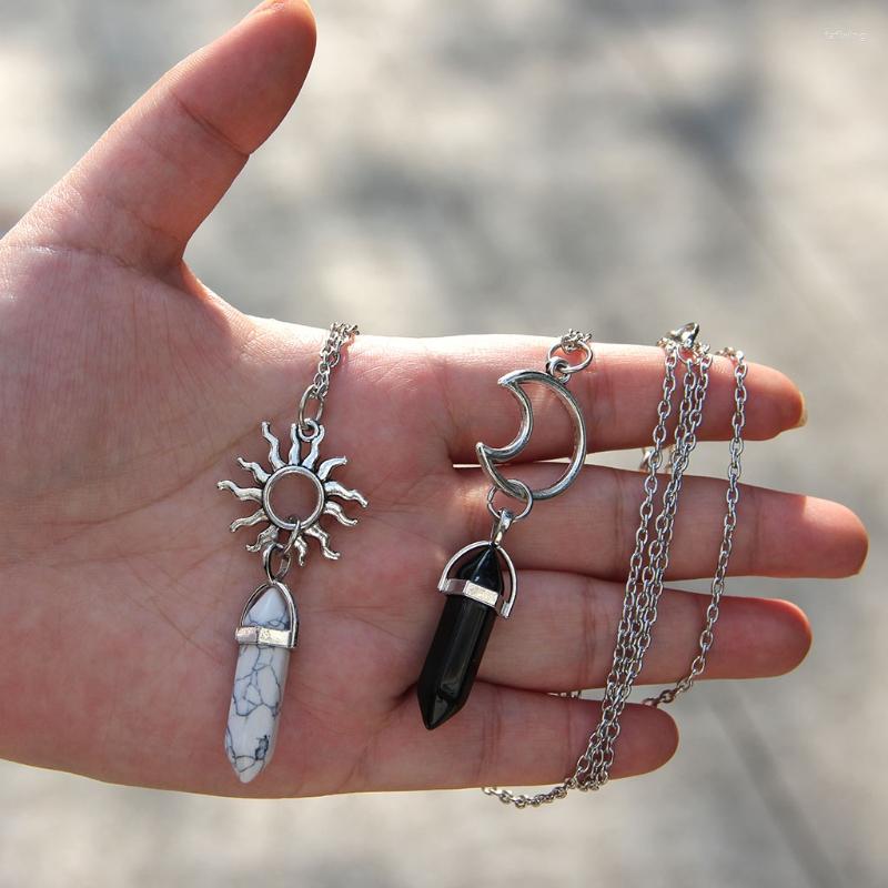 Pendant Necklaces 2 Pieces Hexagonal Crystal Couple Necklace Sun &Moon For Women Party Gift Jewelry Symbolize Love Lovers Unique
Pendant Necklaces 2 Pieces Hexagonal Crystal Couple Necklace Sun &Moon For Women Party Gift Jewelry Symbolize Love Lovers Unique