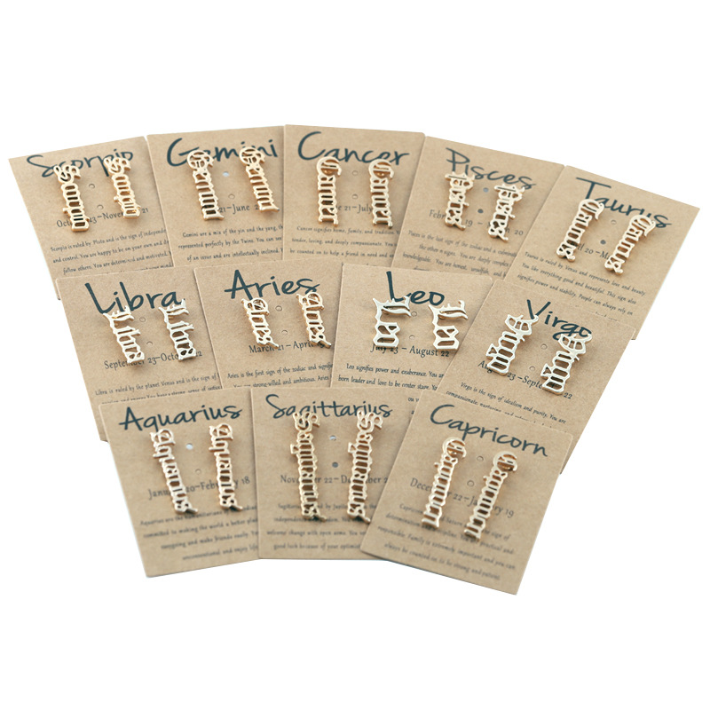 Card Packaging Horoscope Zodiac Stud Earrings 12 Constellation Astrology 18K Gold Plated Little Ear Stud for Women Girls Birthday Anniversary Jewelry Gift
Card Packaging Horoscope Zodiac Stud Earrings 12 Constellation Astrology 18K Gold Plated Little Ear Stud for Women Girls Birthday Anniversary Jewelry Gift
