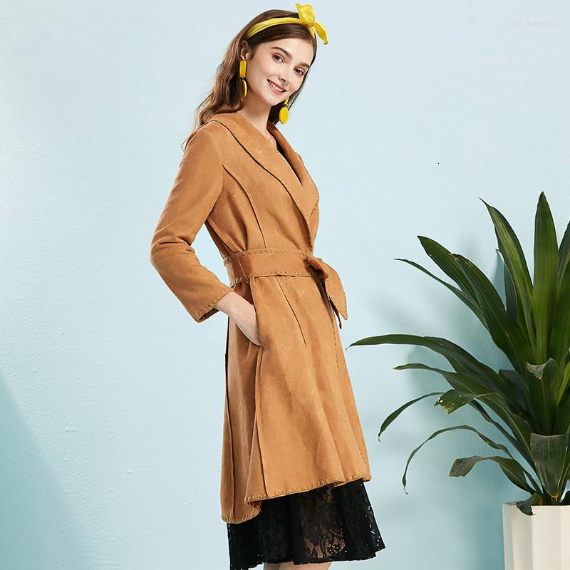 Women' Leather Women Autumn Spring Long Faux Suede Trench Fall Ladies Fashionable Slim Coat Female Outwear Windbreaker, Khaki
Women' Leather Women Autumn Spring Long Faux Suede Trench Fall Ladies Fashionable Slim Coat Female Outwear Windbreaker, Khaki