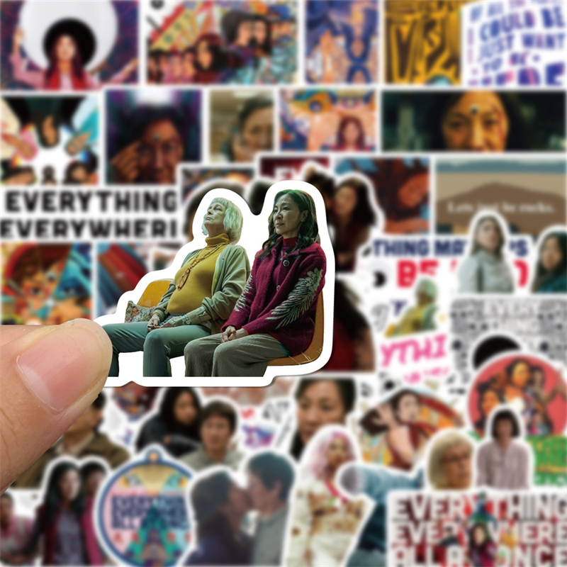 50Pcs Everything Everywhere All at Once sticker Comic fantasy film Graffiti Stickers for DIY Luggage Laptop Skateboard Motorcycle Bicycle Stickers