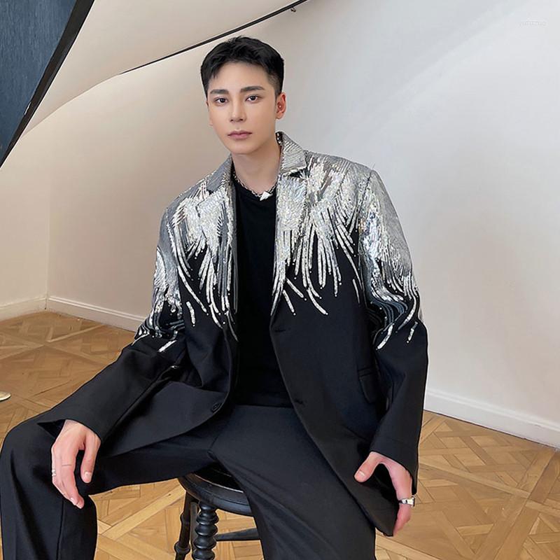 Men's Suits Men's Embroidery Sequins Blazer Singer Concert Performance Costume Korean Style Loose Casual Plus Size Coat Bar Stage Shiny, Black
Men's Suits Men's Embroidery Sequins Blazer Singer Concert Performance Costume Korean Style Loose Casual Plus Size Coat Bar Stage Shiny, Black