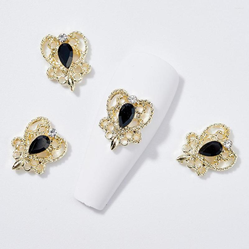 Nail Art Decorations 10Pcs Hollowed Out Heart Alloy Parts 3DMetal Inlaid Black Crystal Vintage Royal Style Stones For Nails DIY
Nail Art Decorations 10Pcs Hollowed Out Heart Alloy Parts 3DMetal Inlaid Black Crystal Vintage Royal Style Stones For Nails DIY