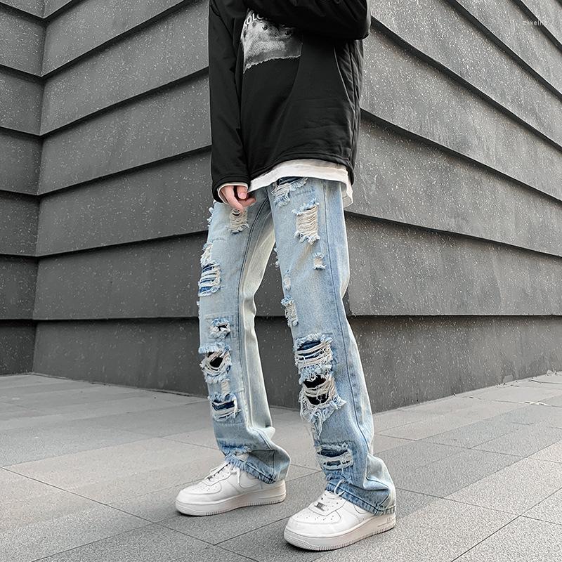 Men's Jeans Korean Fashion Men's Neutral Wide Leg Denim Trousers Loose Straight Men Hole Pants For Boy Casual Baggy Hip Hop, Blue
Men's Jeans Korean Fashion Men's Neutral Wide Leg Denim Trousers Loose Straight Men Hole Pants For Boy Casual Baggy Hip Hop, Blue