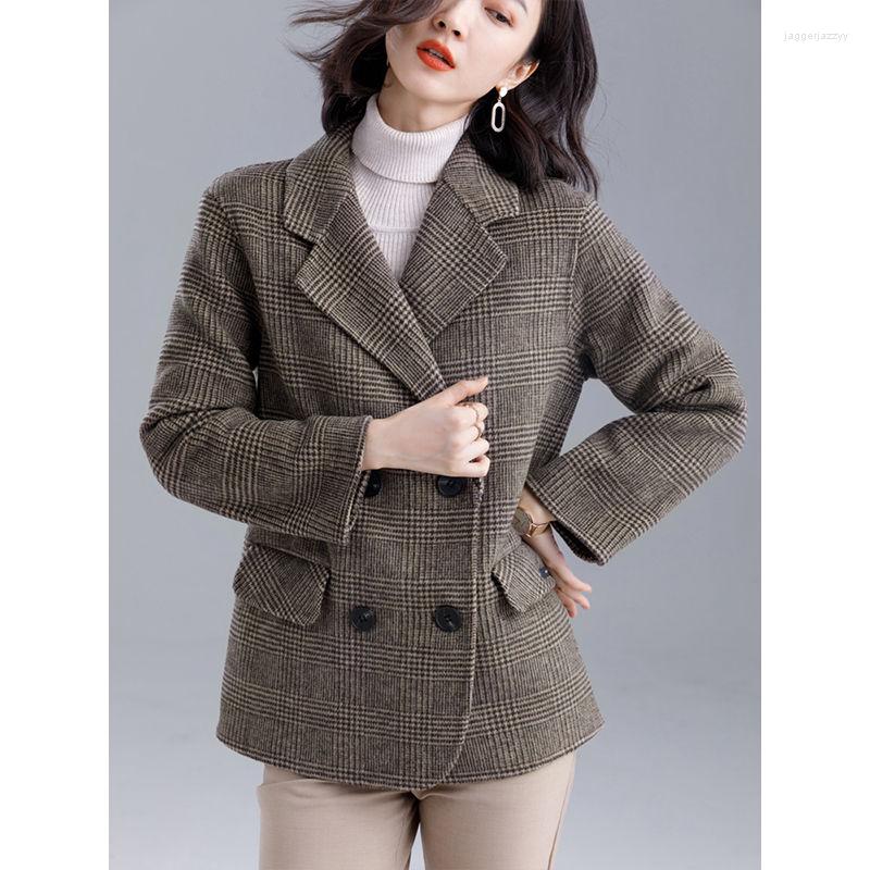 Women' Jackets Korean Women' Autumn Plaid Suit Jacket 2022 Spring And All-match Casual Double-sided Clothing K1246, Brown
Women' Jackets Korean Women' Autumn Plaid Suit Jacket 2022 Spring And All-match Casual Double-sided Clothing K1246, Brown