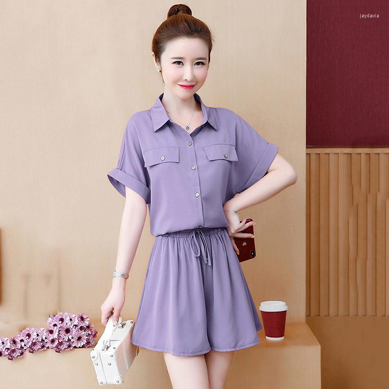 Women's Tracksuits 2022 Summer Women Chiffon Two-piece Sets Female Fashion Lapel Single-breasted Short Sleeve Tops And Loose Shorts Pants, Black
Women's Tracksuits 2022 Summer Women Chiffon Two-piece Sets Female Fashion Lapel Single-breasted Short Sleeve Tops And Loose Shorts Pants, Black
