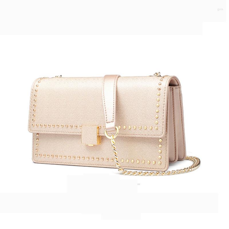 Evening Bags Messenger Bag Female Fashion And Shoulder Real Cowhide All-Match Simple Rivet Texture Chain Small, Golden
Evening Bags Messenger Bag Female Fashion And Shoulder Real Cowhide All-Match Simple Rivet Texture Chain Small, Golden