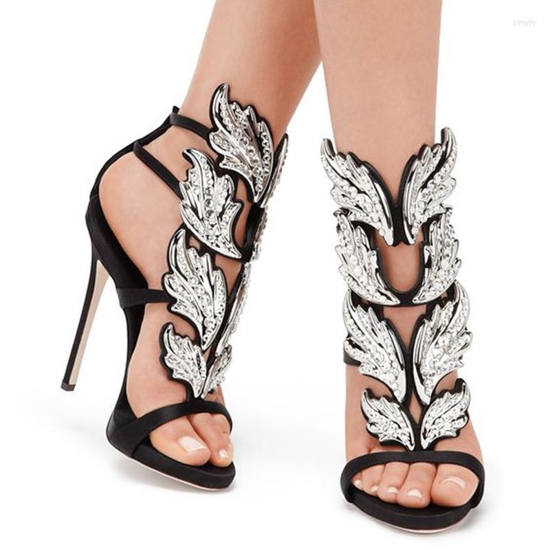 Sandals Test Crystal Angle Wing Leaves Woman High Heels Gladiator Shoes Cut-outs Buckle Straps Ladies Party Sandalia, Silver
Sandals Test Crystal Angle Wing Leaves Woman High Heels Gladiator Shoes Cut-outs Buckle Straps Ladies Party Sandalia, Silver