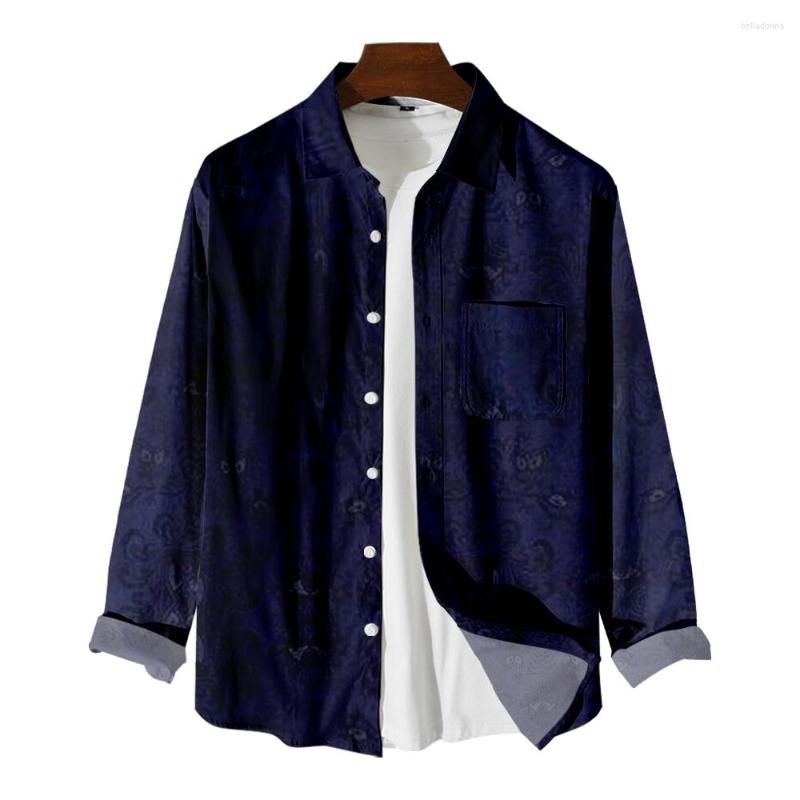 Men's Casual Shirts Men's Shirt Chest Pocket Long Sleeve Retro Blue Floral Splicing Print Elegant Personality Trend Jacket, B036
Men's Casual Shirts Men's Shirt Chest Pocket Long Sleeve Retro Blue Floral Splicing Print Elegant Personality Trend Jacket, B036