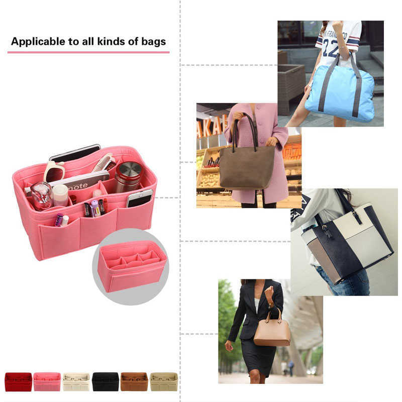 Cosmetic Bags Cases Evening with zipper Make up Organizer Insert For Handbag Travel Portable Felt Inner Purse Fits in Speedy 221009