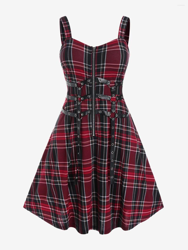 Casual Dresses ROSEGAL Grommet Vintage A Line Summer Women Clothing Red Half Zipper Plaid Dress Or Black Harness Punk Flare 4XL
Casual Dresses ROSEGAL Grommet Vintage A Line Summer Women Clothing Red Half Zipper Plaid Dress Or Black Harness Punk Flare 4XL