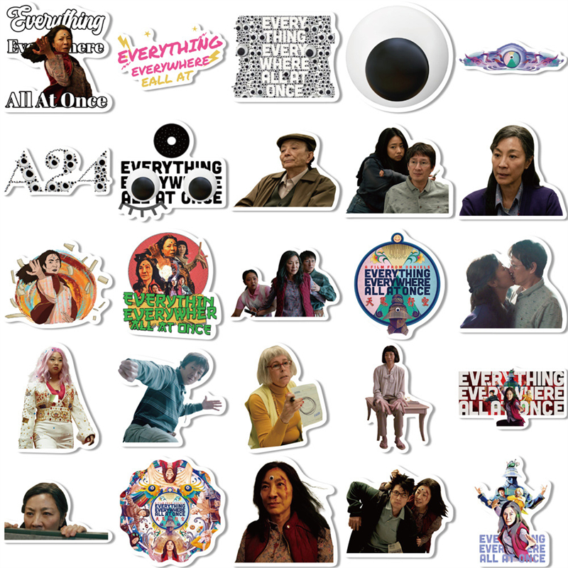 50Pcs Everything Everywhere All at Once sticker Comic fantasy film Graffiti Stickers for DIY Luggage Laptop Skateboard Motorcycle Bicycle Stickers