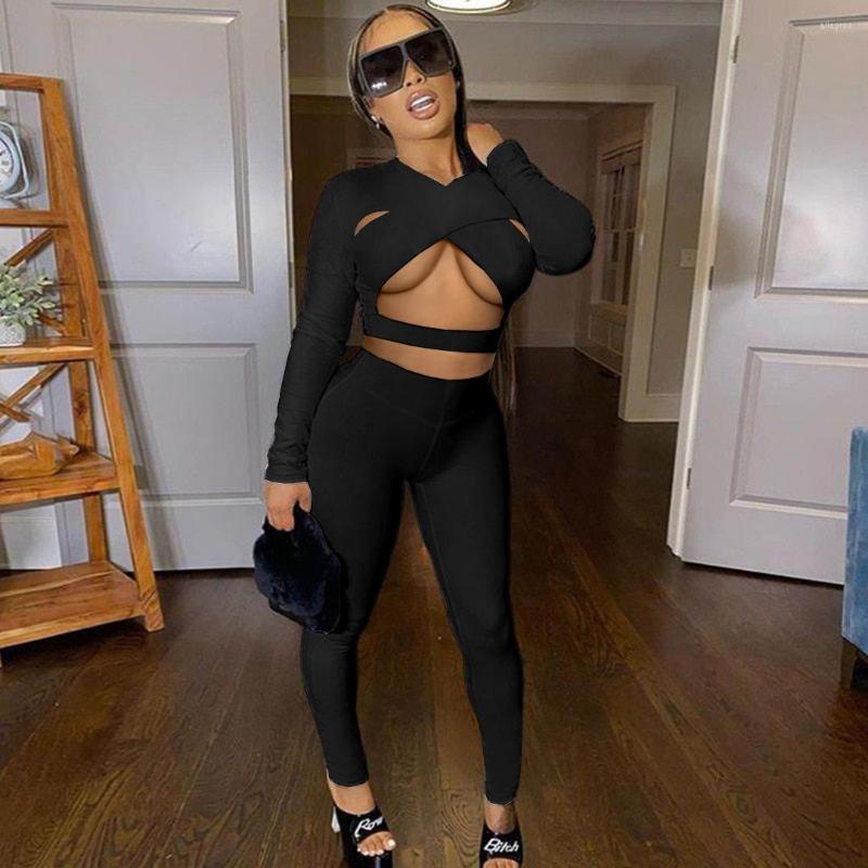 Women' Two Piece Pants 2022 Autumn Cross Hollow Long Sleeve Crop Top Clothes Suits Matching Tracksuit Solid Sexy 2 Pcs Legging Sets Womens, Black
Women' Two Piece Pants 2022 Autumn Cross Hollow Long Sleeve Crop Top Clothes Suits Matching Tracksuit Solid Sexy 2 Pcs Legging Sets Womens, Black