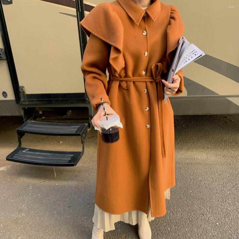 Women's Trench Coats 2022 Autumn French Style Vintage For Women Warm Winter Sweet Elegant Turn Down Collar Pleated Coat Lady Wool Overcoat, Beige 
Women's Trench Coats 2022 Autumn French Style Vintage For Women Warm Winter Sweet Elegant Turn Down Collar Pleated Coat Lady Wool Overcoat, Beige