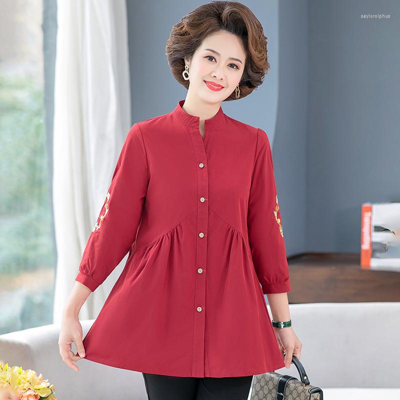 Women's Blouses Summer Women Red Blouse Embroidery Shirts Nine Quarter Sleeve Elegant Tops Spring Autumn Casual Loose Solid Office Blusas, Khaki
Women's Blouses Summer Women Red Blouse Embroidery Shirts Nine Quarter Sleeve Elegant Tops Spring Autumn Casual Loose Solid Office Blusas, Khaki