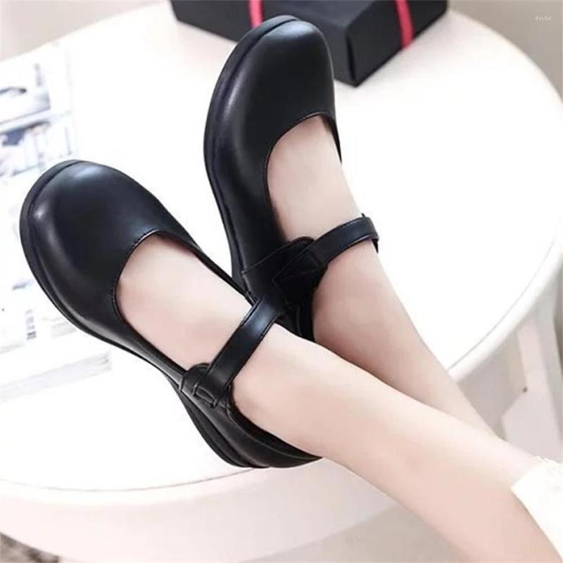 

Dress Shoes Designer Women's Lolita Girls Buckle Strap Mary Janes Round Toe Ladies Female Shallow Pumps Women, Black a