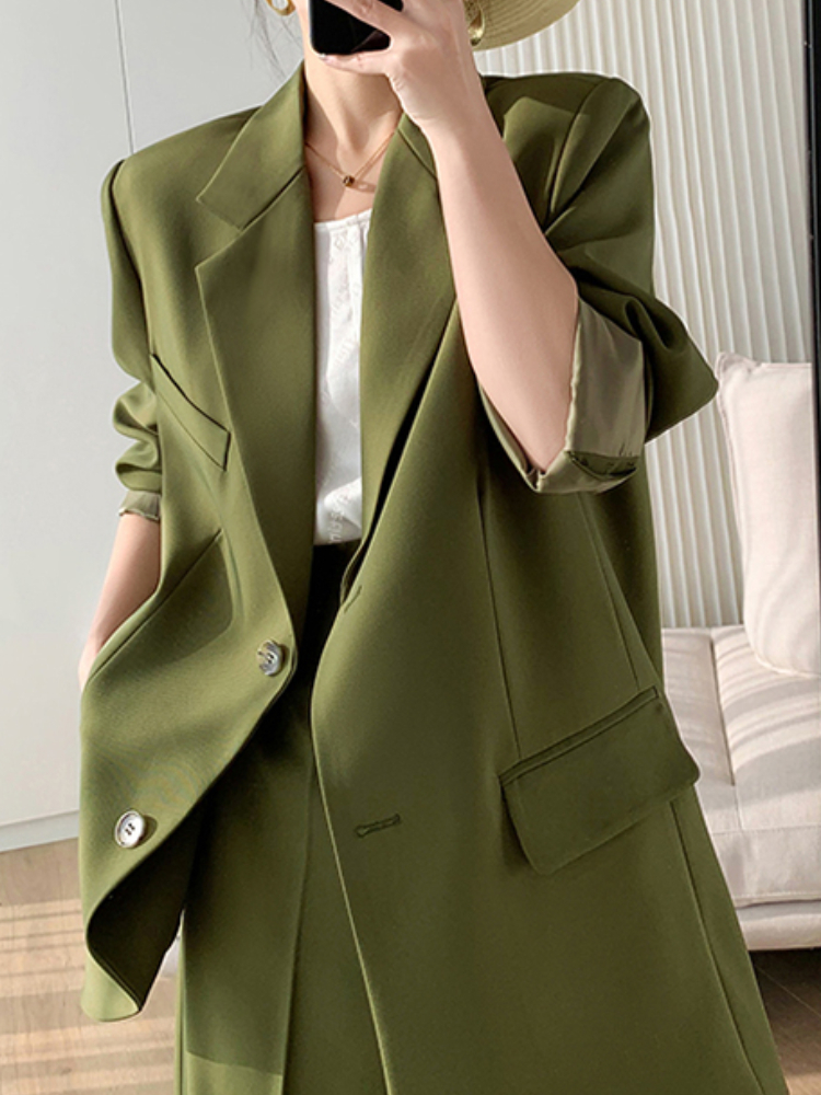 Women's Suits Blazers Women Elegant Casual Trousers Suit Ladies Slim Vintage Loose Business Pantsuit Femme Fashion Formal Clothes Two Pieces Set 