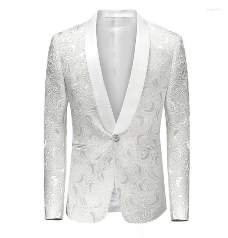 Men's Suits High Quality Jacquard Blazer Men Fashion Casual Nightclubs Suit W957, White
Men's Suits High Quality Jacquard Blazer Men Fashion Casual Nightclubs Suit W957, White