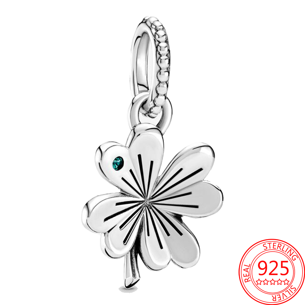 The Newly Popular 100 925 Sterling Silver Garden Series Of Lucky Four Leaf Pendant Charm Is Suitable For Ms Bracelet Fashion Jewelry