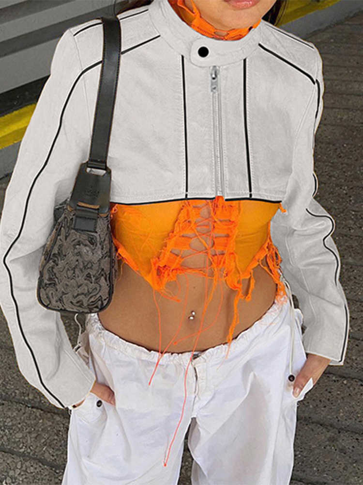 Women' Jackets SEASONS Women Short Jacket Faux Leather Fashion Punk Biker Cropped Top Jacket Streetwear Fall Winter Coat Harajuku ASCO85740 T221008, White
Women' Jackets SEASONS Women Short Jacket Faux Leather Fashion Punk Biker Cropped Top Jacket Streetwear Fall Winter Coat Harajuku ASCO85740 T221008, White