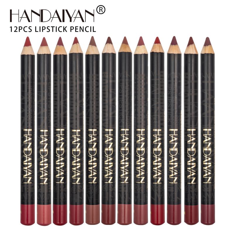 Pcs/Lot Pencil Lipstick Long-Lasting Waterproof 2 12 Colors Saturated Matte Lip Er