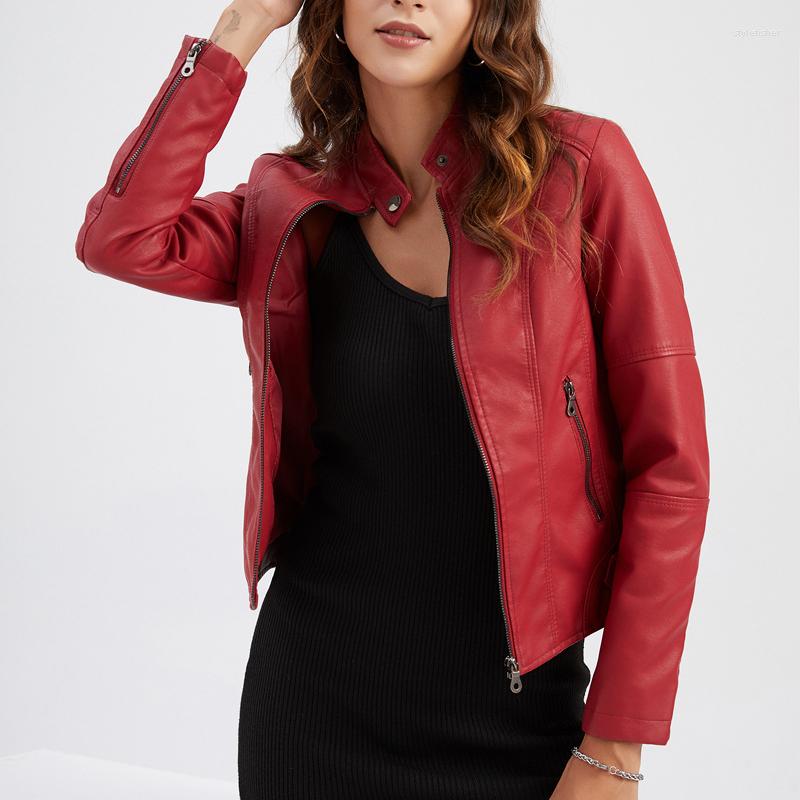 Women's Leather Ladies Slim Faux Jacket Stand-Up Collar Long Sleeve Overcoat Zipper Cardigan Short Coat Abrigos Mujer Invierno 2022, Red
Women's Leather Ladies Slim Faux Jacket Stand-Up Collar Long Sleeve Overcoat Zipper Cardigan Short Coat Abrigos Mujer Invierno 2022, Red