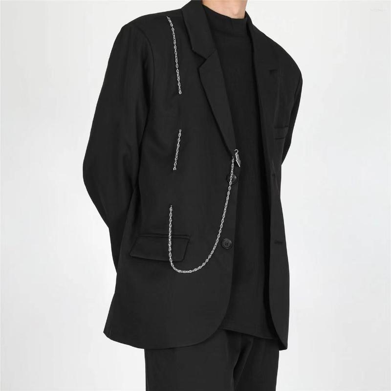 Men's Suits 2022 Men's High Street Suit Jackets Casual Single Western-style Clothes Chain Decorate Blazers Fashion Black Color Coats
Men's Suits 2022 Men's High Street Suit Jackets Casual Single Western-style Clothes Chain Decorate Blazers Fashion Black Color Coats