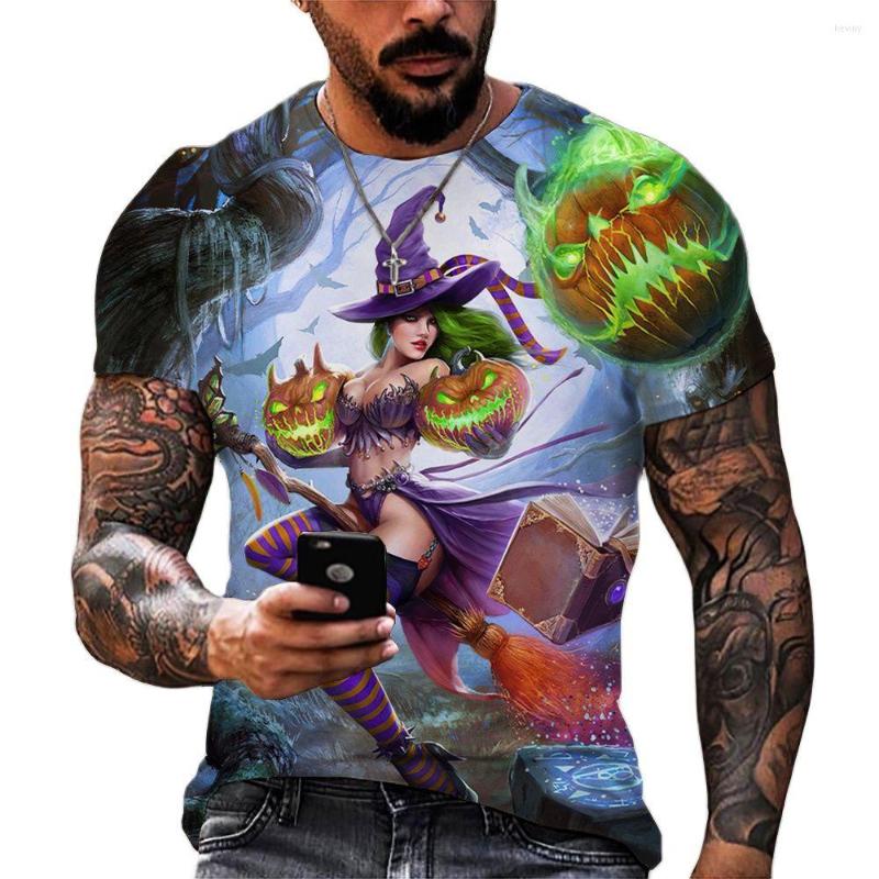 Men's T Shirts Funny Witch Printing Men's Street Trend Short Sleeve Tops Leisure O-neck Fashion Halloween Tees Dress Up Style Clothing, Zm-6832 
Men's T Shirts Funny Witch Printing Men's Street Trend Short Sleeve Tops Leisure O-neck Fashion Halloween Tees Dress Up Style Clothing, Zm-6832