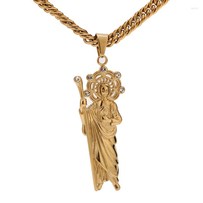 Pendant Necklaces Top Quality Gold Tone Jesus Piece Necklace Stainless Steel Holding Wands Catholic Christian Jewelry
Pendant Necklaces Top Quality Gold Tone Jesus Piece Necklace Stainless Steel Holding Wands Catholic Christian Jewelry